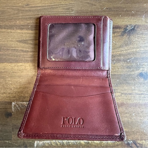 Polo Ralph Lauren Bi-Fold Wallet Embroidered Coin Money Leather Card Holder - Picture 3 of 7